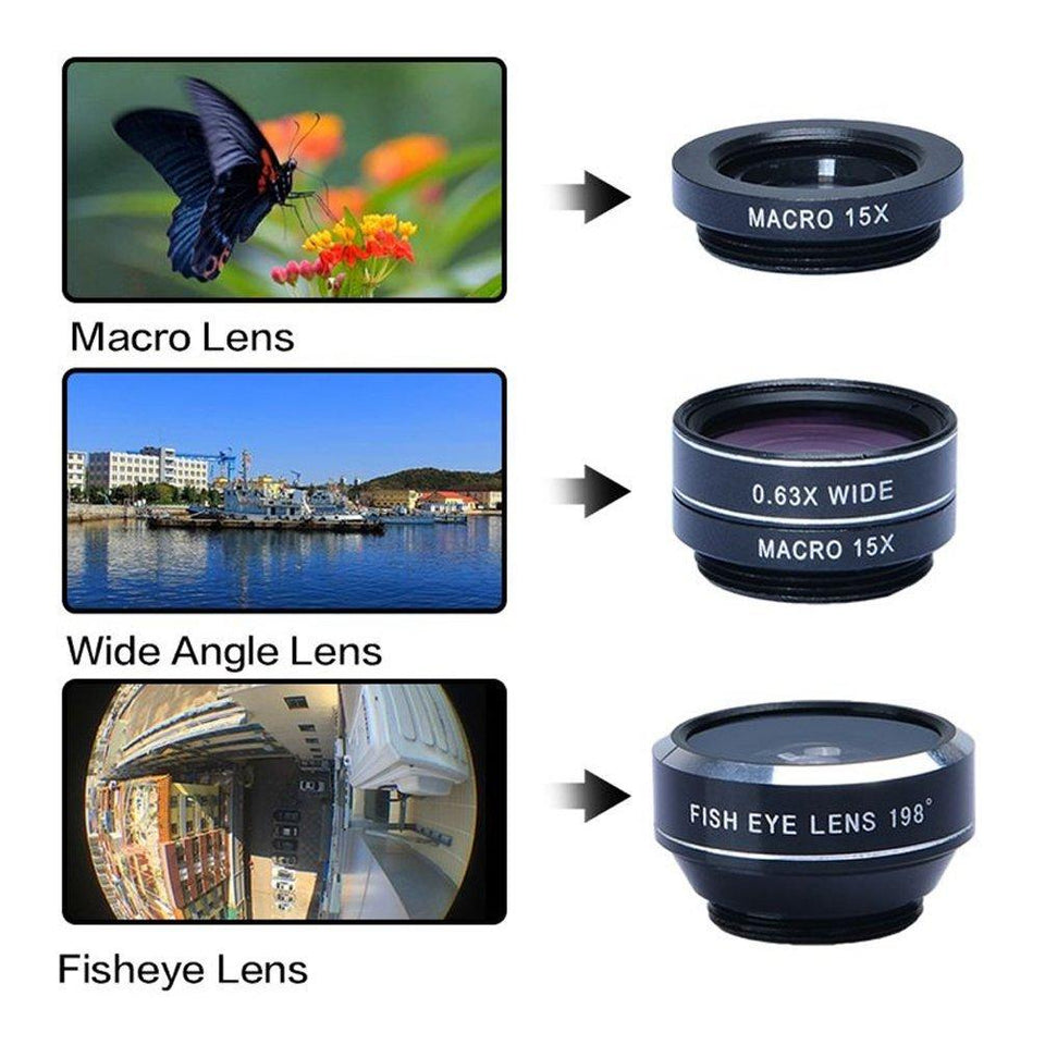 Fisheye Lenses 3 in 1 for Cellphone