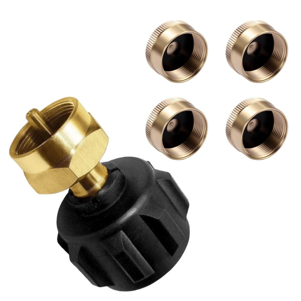 The Easy Fill Bundle: 1 Propane Refill Tool + 4 Caps